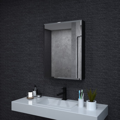 Niveal LUMCA Series Rectangular Aluminum Recessed/Surface Mount Medicine Cabinet with Mirror Matte Black 23 in. W x 30 in. H MMC-2330MB1
