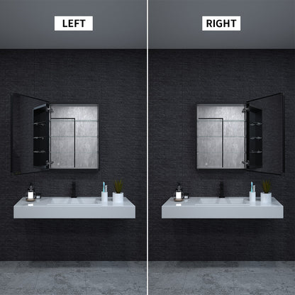 Niveal LUMCA Series Rectangular Aluminum Recessed/Surface Mount Medicine Cabinet with Mirror MMC-2330MB6