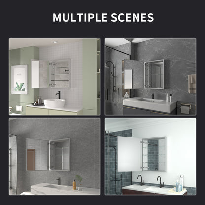 Niveal LUMCA Series Rectangular Aluminum Recessed/Surface Mount Medicine Cabinet with Mirror MMC-2330SV11