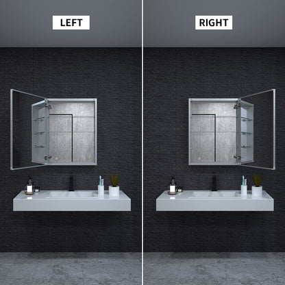 Niveal LUMCA Series Rectangular Aluminum Recessed/Surface Mount Medicine Cabinet with Mirror MMC-2330SV6
