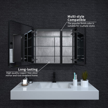 Niveal LUMCA Series Rectangular Aluminum Recessed/Surface Mount Medicine Cabinet with Mirror MMC-3026MB5
