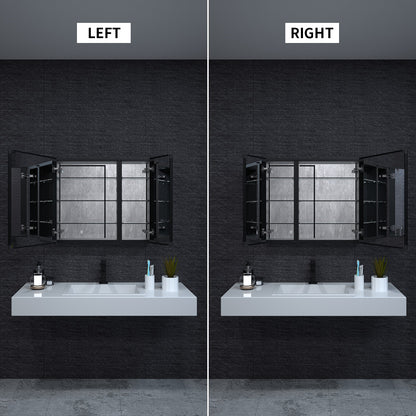 Niveal LUMCA Series Rectangular Aluminum Recessed/Surface Mount Medicine Cabinet with Mirror MMC-3026MB6
