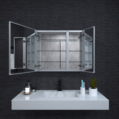 Niveal LUMCA Series Rectangular Aluminum Recessed/Surface Mount Medicine Cabinet with Mirror MMC-3026SV2