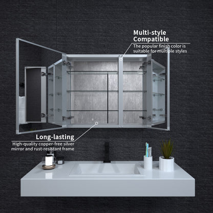 Niveal LUMCA Series Rectangular Aluminum Recessed/Surface Mount Medicine Cabinet with Mirror MMC-3026SV5