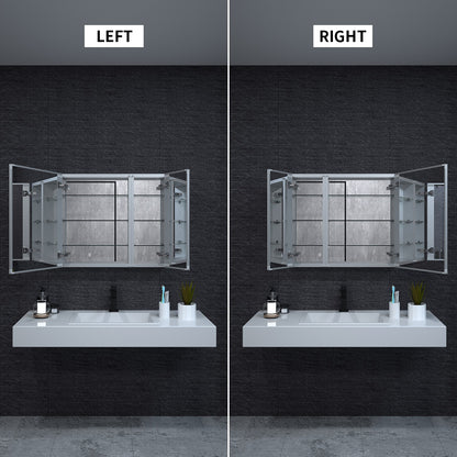 Niveal LUMCA Series Rectangular Aluminum Recessed/Surface Mount Medicine Cabinet with Mirror MMC-3026SV6