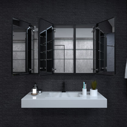 Niveal LUMCA Series Rectangular Aluminum Recessed/Surface Mount Medicine Cabinet with Mirror MMC-4836MB2