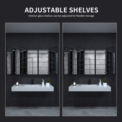 Niveal LUMCA Series Rectangular Aluminum Recessed/Surface Mount Medicine Cabinet with Mirror MMC-4836MB4