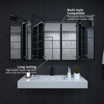 Niveal LUMCA Series Rectangular Aluminum Recessed/Surface Mount Medicine Cabinet with Mirror MMC-4836MB5