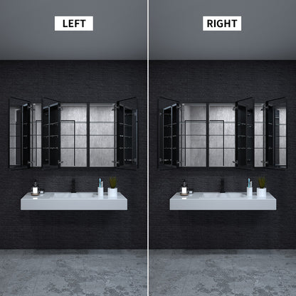 Niveal LUMCA Series Rectangular Aluminum Recessed/Surface Mount Medicine Cabinet with Mirror MMC-4836MB6
