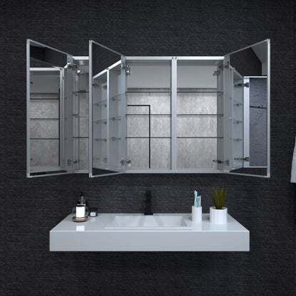 Niveal LUMCA Series Rectangular Aluminum Recessed/Surface Mount Medicine Cabinet with Mirror MMC-4836SV2