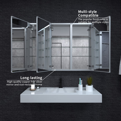Niveal LUMCA Series Rectangular Aluminum Recessed/Surface Mount Medicine Cabinet with Mirror MMC-4836SV5