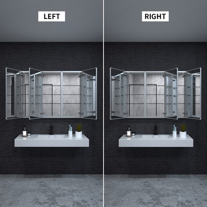 Niveal LUMCA Series Rectangular Aluminum Recessed/Surface Mount Medicine Cabinet with Mirror MMC-4836SV6