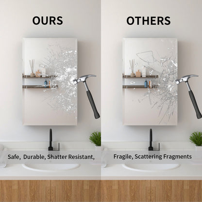 TaiMei 19 in. x 30 in. Frameless Recessed or Surface-Mount Beveled Single Mirror Bathroom Medicine Cabinet MMCBL-1930-09