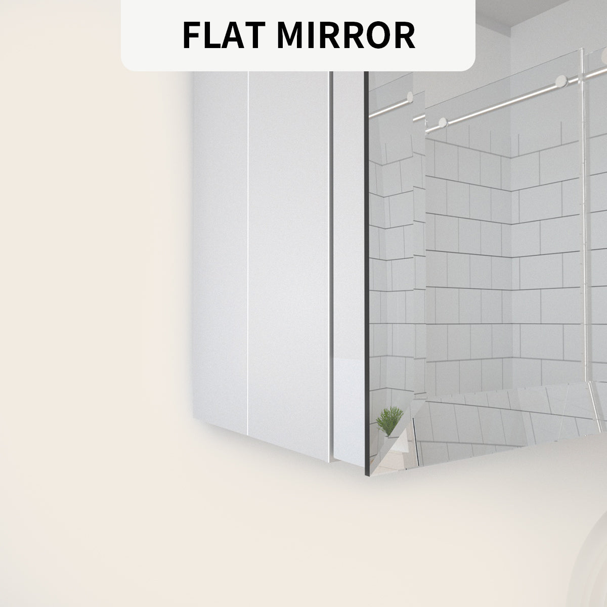 TaiMei 19 in. x 30 in. Frameless Recessed or Surface-Mount Beveled Single Mirror Bathroom Medicine Cabinet MMCSV-1930-11