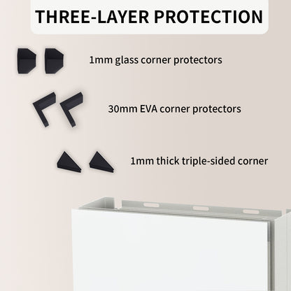 TaiMei 19 in. x 30 in. Frameless Recessed or Surface-Mount Beveled Single Mirror Bathroom Medicine Cabinet MMCSV-1930-13