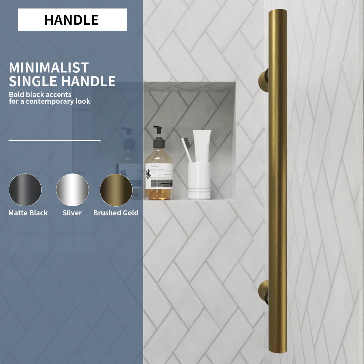 TaiMei Opal 60 in. W x 56 in. H Sliding Frameless Tub Door with Clear Glass and Handles MS-001-6060-BG02