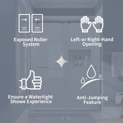 TaiMei Nexis 60 in. W x 76 in. H Sliding Framed Shower Door  with Clear Glass