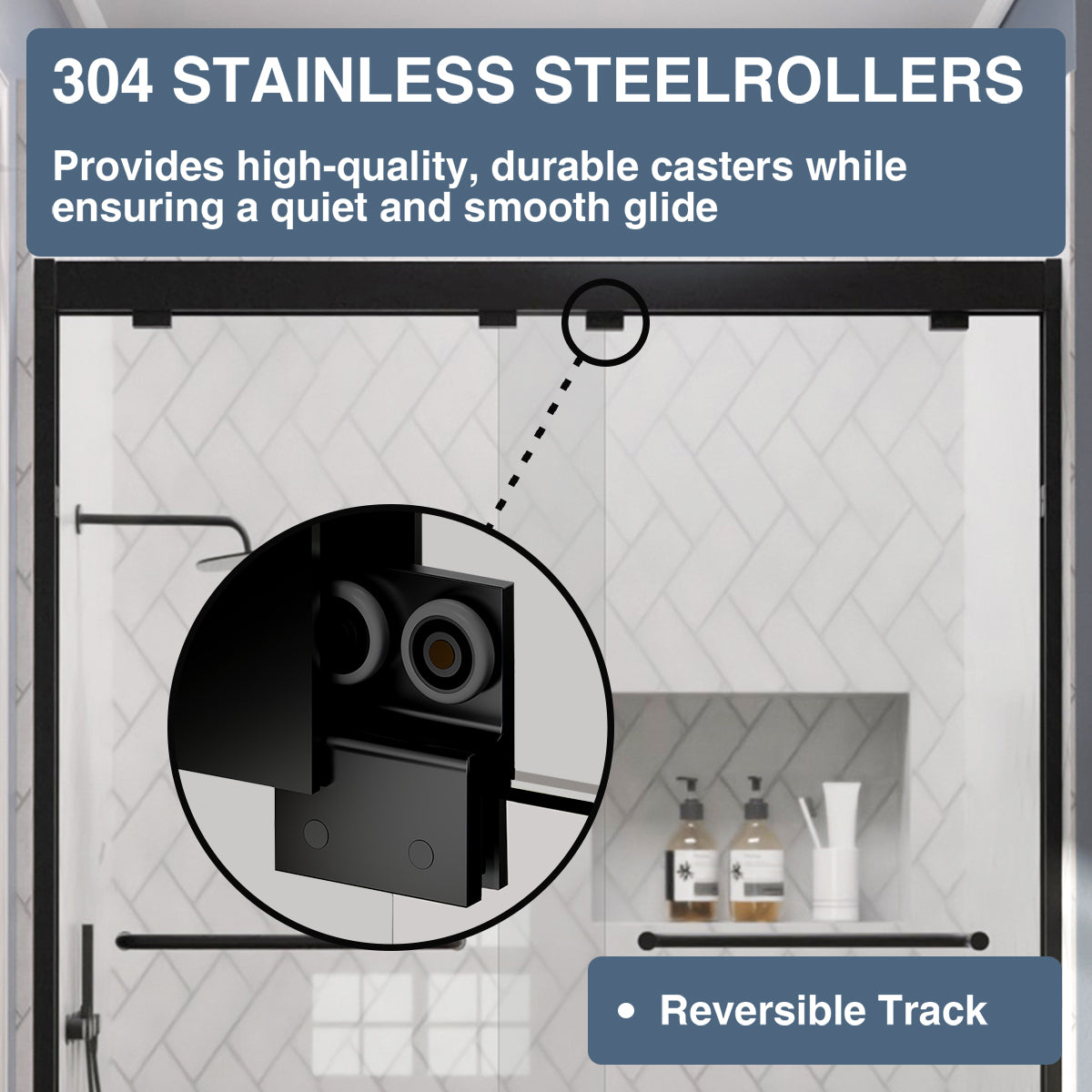 TaiMei Nexis 60 in. W x 76 in. H Sliding Framed Shower Door  with Clear Glass