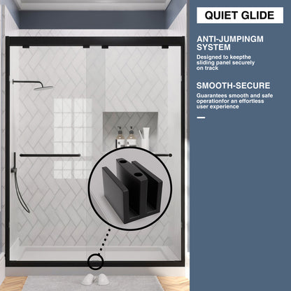 TaiMei Nexis 60 in. W x 76 in. H Sliding Framed Shower Door  with Clear Glass