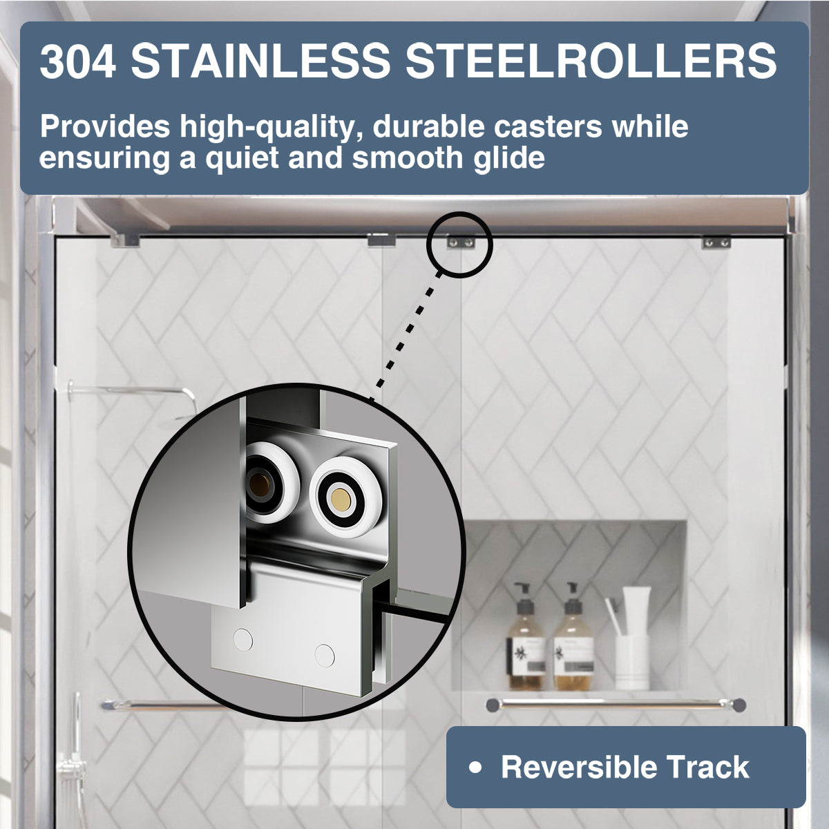 TaiMei Nexis 60 in. W x 76 in. H Sliding Framed Shower Door  with Clear Glass