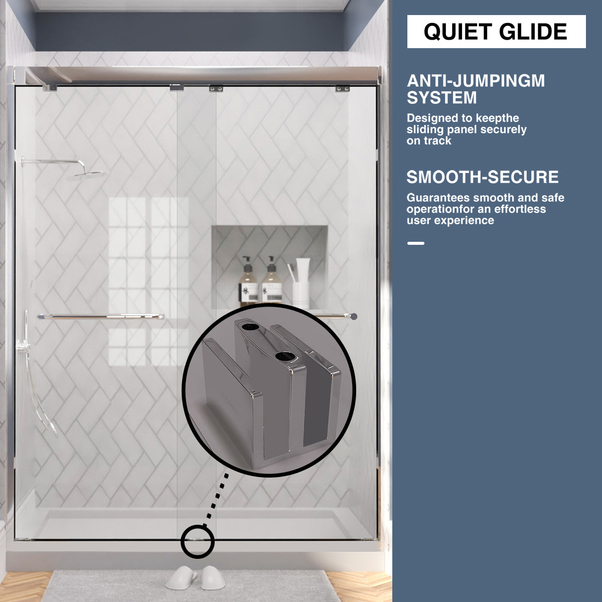 TaiMei Nexis 60 in. W x 76 in. H Sliding Framed Shower Door  with Clear Glass