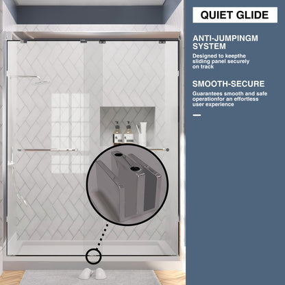 TaiMei Nexis 60 in. W x 76 in. H Sliding Framed Shower Door  with Clear Glass