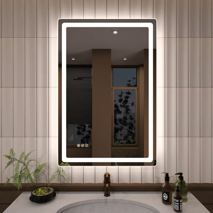 TaiMei LED Bathroom Vanity Mirror Round Corner Anti-Fog Brightness Adjustable High-Definition ETL Certified