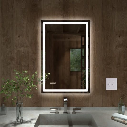 TaiMei LED Bathroom Vanity Mirror Round Corner Anti-Fog Brightness Adjustable High-Definition ETL Certified