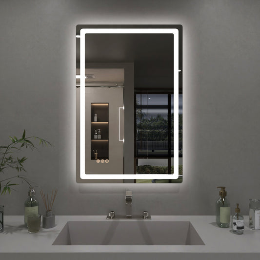 TaiMei LED Bathroom Vanity Mirror Round Corner Anti-Fog Brightness Adjustable High-Definition ETL Certified