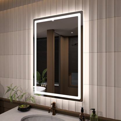 TaiMei LED Bathroom Vanity Mirror Round Corner Anti-Fog Brightness Adjustable High-Definition ETL Certified