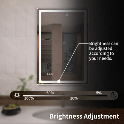 TaiMei LED Bathroom Vanity Mirror Round Corner Anti-Fog Brightness Adjustable High-Definition ETL Certified