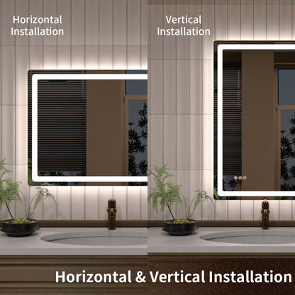 TaiMei LED Bathroom Vanity Mirror Round Corner Anti-Fog Brightness Adjustable High-Definition ETL Certified