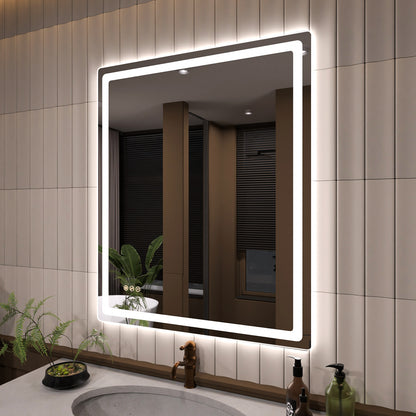 TaiMei LED Bathroom Vanity Mirror Round Corner Anti-Fog Brightness Adjustable High-Definition ETL Certified