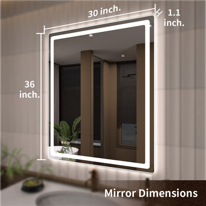 TaiMei LED Bathroom Vanity Mirror Round Corner Anti-Fog Brightness Adjustable High-Definition ETL Certified