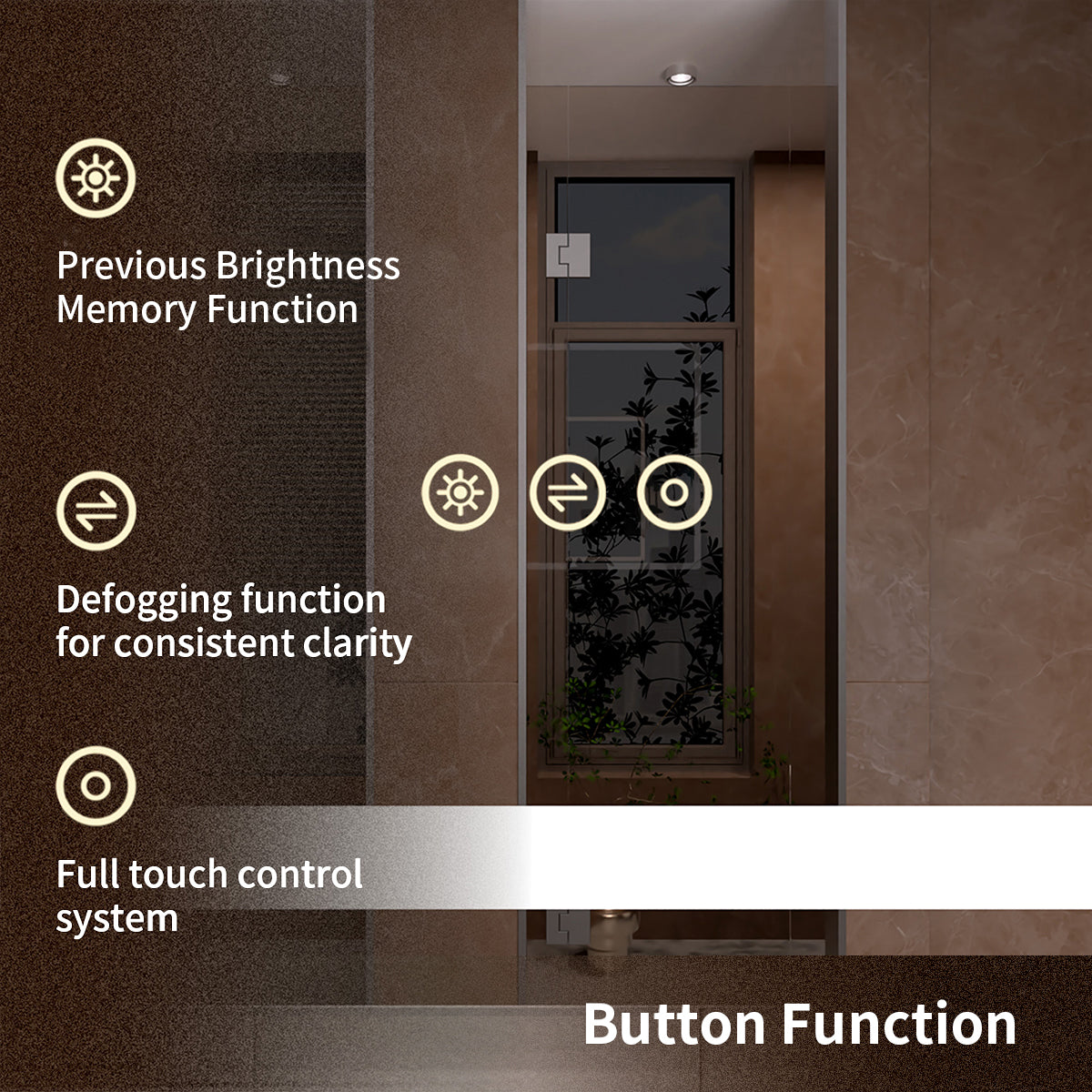 TaiMei LED Bathroom Vanity Mirror Round Corner Anti-Fog Brightness Adjustable High-Definition ETL Certified
