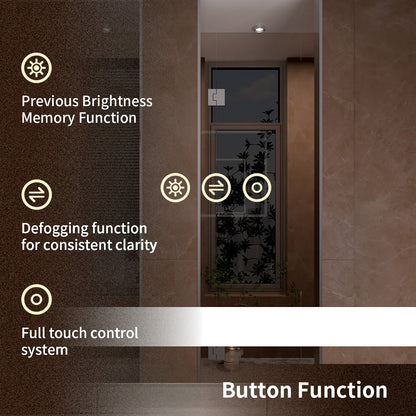 TaiMei LED Bathroom Vanity Mirror Round Corner Anti-Fog Brightness Adjustable High-Definition ETL Certified