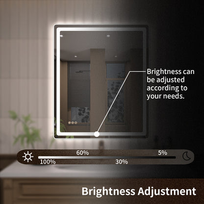 TaiMei LED Bathroom Vanity Mirror Round Corner Anti-Fog Brightness Adjustable High-Definition ETL Certified