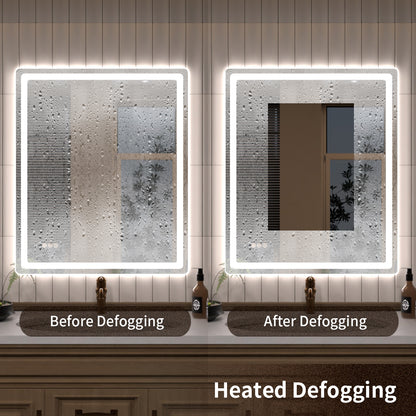 TaiMei LED Bathroom Vanity Mirror Round Corner Anti-Fog Brightness Adjustable High-Definition ETL Certified