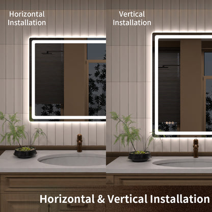 TaiMei LED Bathroom Vanity Mirror Round Corner Anti-Fog Brightness Adjustable High-Definition ETL Certified