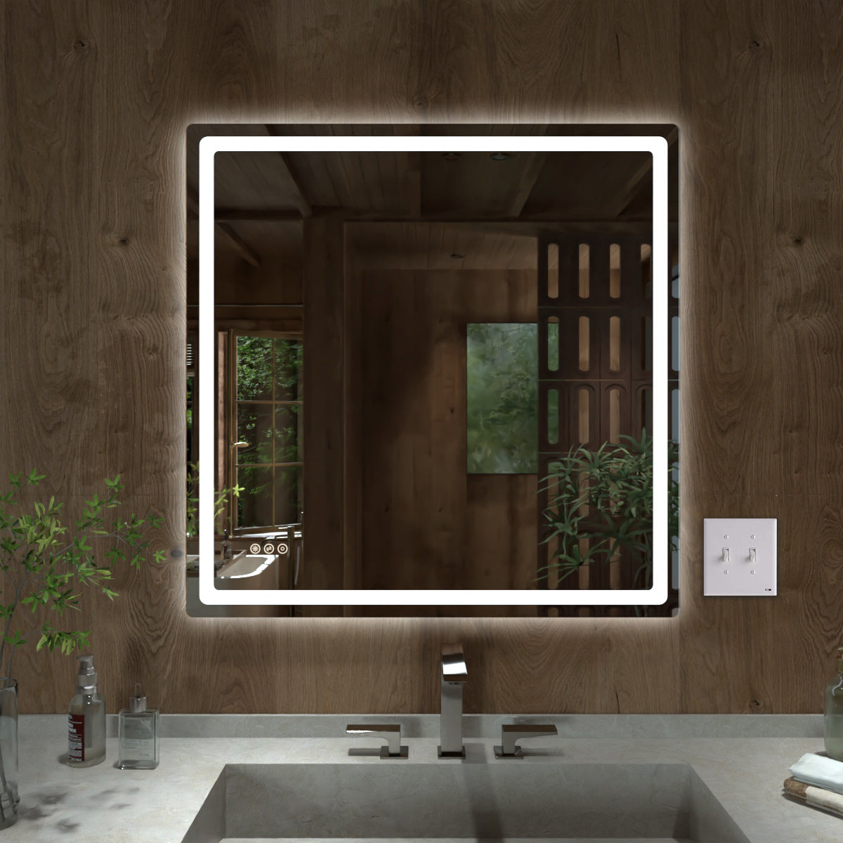 TaiMei LED Bathroom Vanity Mirror Round Corner Anti-Fog Brightness Adjustable High-Definition ETL Certified 36*36 MU04-3636-01_6dbb7765-c831-4aa0-b329-b88fcd5744ab