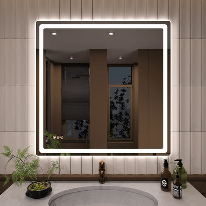 TaiMei LED Bathroom Vanity Mirror Round Corner Anti-Fog Brightness Adjustable High-Definition ETL Certified