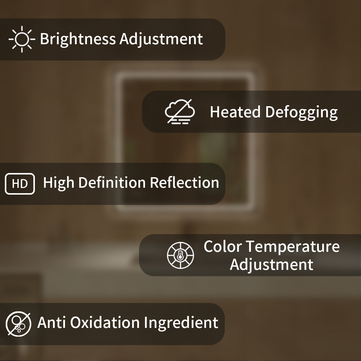 TaiMei LED Bathroom Vanity Mirror Round Corner Anti-Fog Brightness Adjustable High-Definition ETL Certified MU04-3636-03_7cfa0263-11fc-461f-afda-5fdc076654a6