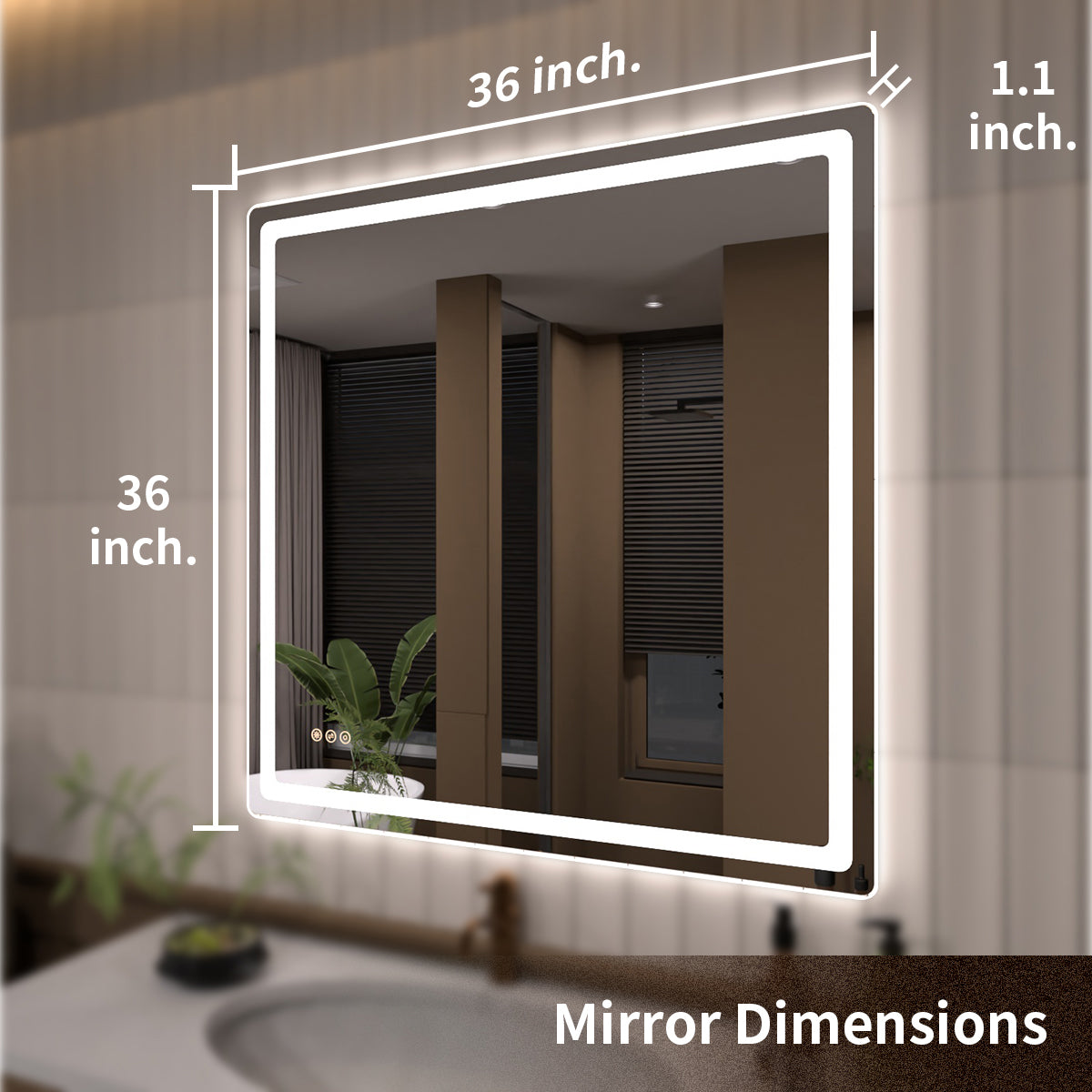TaiMei LED Bathroom Vanity Mirror Round Corner Anti-Fog Brightness Adjustable High-Definition ETL Certified