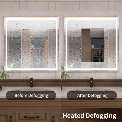 TaiMei LED Bathroom Vanity Mirror Round Corner Anti-Fog Brightness Adjustable High-Definition ETL Certified