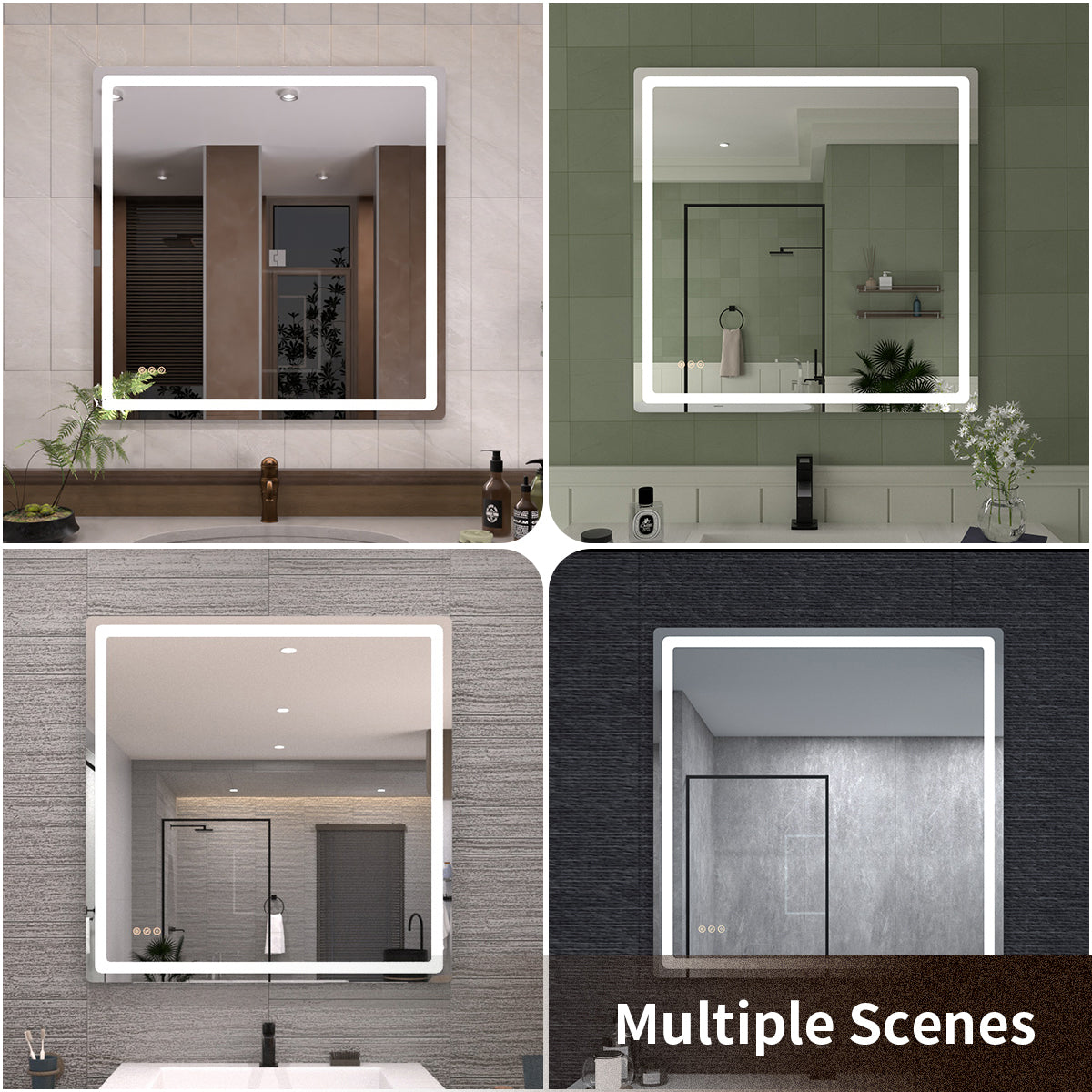 TaiMei LED Bathroom Vanity Mirror Round Corner Anti-Fog Brightness Adjustable High-Definition ETL Certified