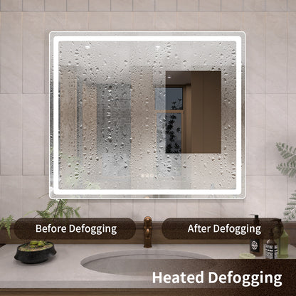 TaiMei LED Bathroom Vanity Mirror Round Corner Anti-Fog Brightness Adjustable High-Definition ETL Certified