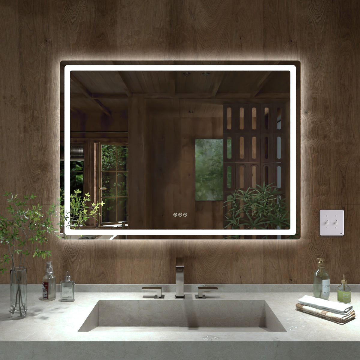 TaiMei LED Bathroom Vanity Mirror Round Corner Anti-Fog Brightness Adjustable High-Definition ETL Certified 48*36 MU04-4836-01_0162dde5-350c-4cd3-b1bc-16b3616b0a73