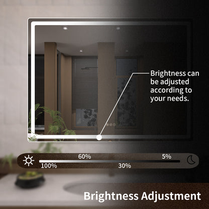 TaiMei LED Bathroom Vanity Mirror Round Corner Anti-Fog Brightness Adjustable High-Definition ETL Certified