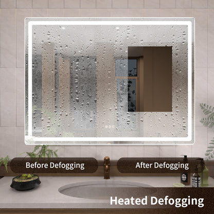 TaiMei LED Bathroom Vanity Mirror Round Corner Anti-Fog Brightness Adjustable High-Definition ETL Certified