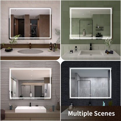 TaiMei LED Bathroom Vanity Mirror Round Corner Anti-Fog Brightness Adjustable High-Definition ETL Certified